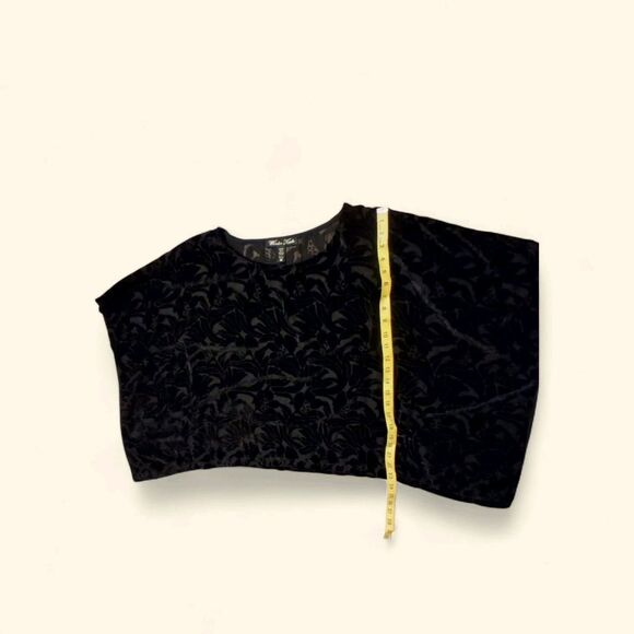 Winter Kale M Black Velvet Burnout Caftan Overized Baggy Whimsigoth India - Picture 4 of 5